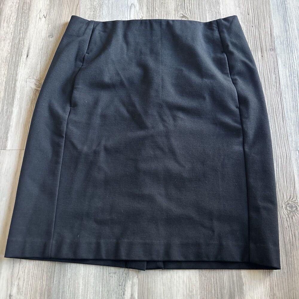 J Jill Womens Black Ponte Pencil Pull On Viscose Skirt Size Small